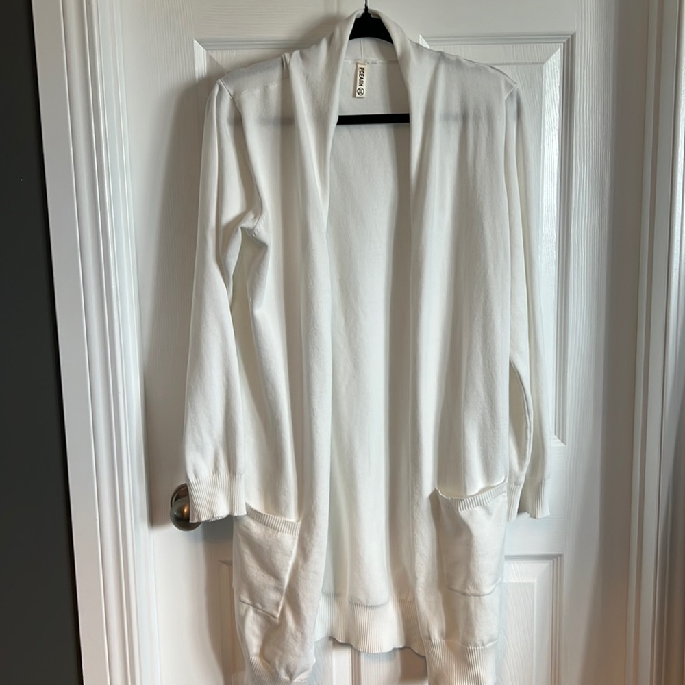 Long White Cardigan